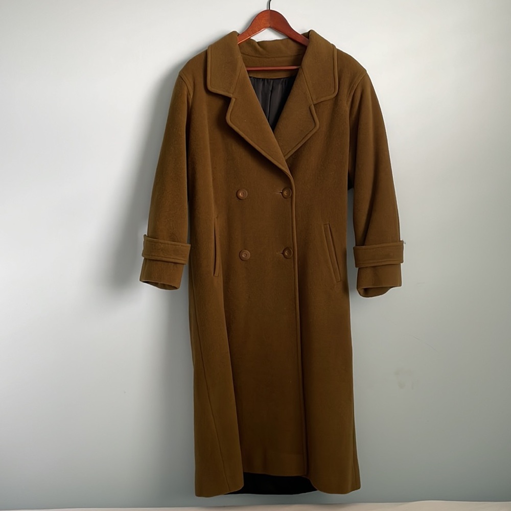 Vintage Pure Wool Double Breasted Coat Brown